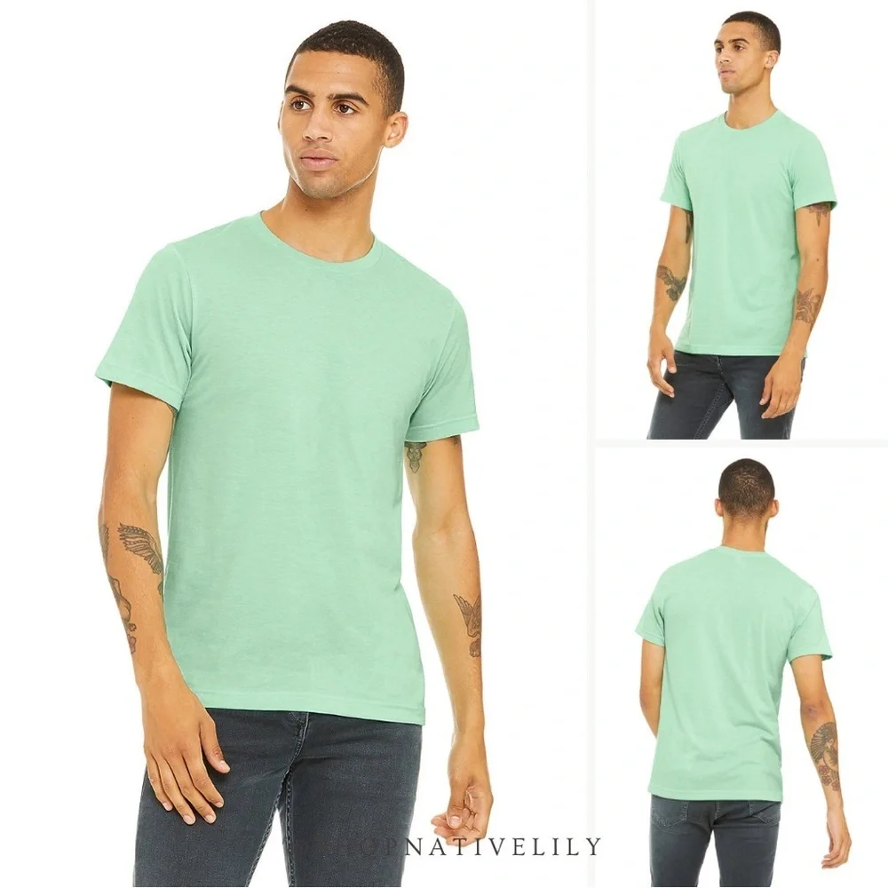 NWT Bella Canvas 3001 Unisex Blank Tee, Mint - Picture 1 of 3